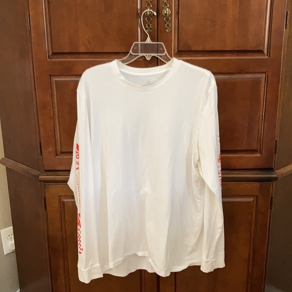 White and red race design long sleeves shirts